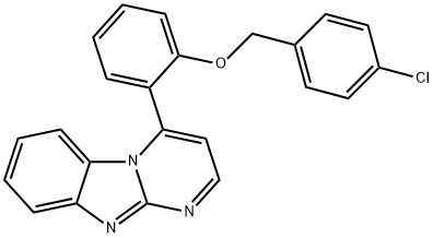 4-(2-[(4-CHLOROBENZYL)OXY]PHENYL)PYRIMIDO[1,2-A][1,3]BENZIMIDAZOLE Struktur