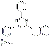 2-[2-PHENYL-6-(3-TRIFLUOROMETHYL-PHENYL)-PYRIMIDIN-4-YL]-1,2,3,4-TETRAHYDRO-ISOQUINOLINE Struktur