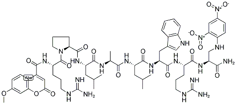 7-METHOXYCOUMARIN-4-ACETYL-ARG-PRO-LEU-ALA-LEU-TRP-ARG-L-A,B-DIAMINOPROPIONYL(2,4-DINITROPHENYL) AMIDE Struktur