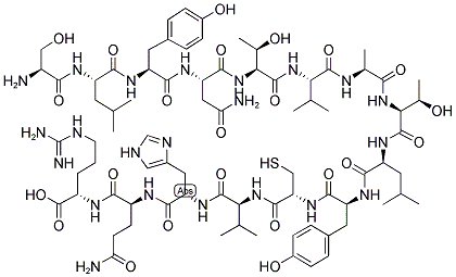 H-SER-LEU-TYR-ASN-THR-VAL-ALA-THR-LEU-TYR-CYS-VAL-HIS-GLN-ARG-OH