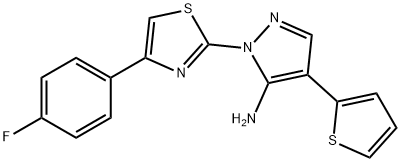 1-[4-(4-FLUOROPHENYL)-1,3-THIAZOL-2-YL]-4-(2-THIENYL)-1H-PYRAZOL-5-AMINE Struktur