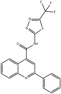 2-PHENYL-N-[5-(TRIFLUOROMETHYL)-1,3,4-THIADIAZOL-2-YL]QUINOLINE-4-CARBOXAMIDE Struktur