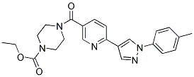 4-[6-(1-P-TOLYL-1H-PYRAZOL-4-YL)-PYRIDINE-3-CARBONYL]-PIPERAZINE-1-CARBOXYLIC ACID ETHYL ESTER Struktur