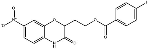 2-(7-NITRO-3-OXO-3,4-DIHYDRO-2H-1,4-BENZOXAZIN-2-YL)ETHYL 4-IODOBENZENECARBOXYLATE Struktur