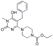 4-(5-BENZYL-6-HYDROXY-1-METHYL-2-OXO-1,2-DIHYDRO-PYRIMIDIN-4-YL)-PIPERAZINE-1-CARBOXYLIC ACID ETHYL ESTER Struktur