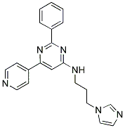 N-[3-(1H-IMIDAZOL-1-YL)PROPYL]-2-PHENYL-6-PYRIDIN-4-YLPYRIMIDIN-4-AMINE Struktur