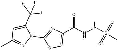 N'-((2-[3-METHYL-5-(TRIFLUOROMETHYL)-1H-PYRAZOL-1-YL]-1,3-THIAZOL-4-YL)CARBONYL)METHANESULFONOHYDRAZIDE Struktur