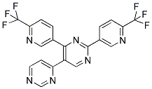 2,4-BIS(6-(TRIFLUOROMETHYL)PYRIDIN-3-YL)-5-(PYRIMIDIN-4-YL)PYRIMIDINE Struktur