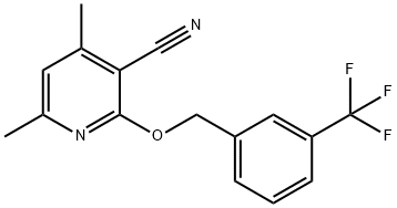 4,6-DIMETHYL-2-([3-(TRIFLUOROMETHYL)BENZYL]OXY)NICOTINONITRILE Struktur