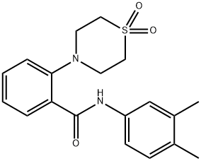 N-(3,4-DIMETHYLPHENYL)-2-(1,1-DIOXO-1LAMBDA6,4-THIAZINAN-4-YL)BENZENECARBOXAMIDE Struktur