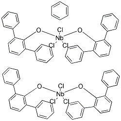 BIS(2,6-DIPHENYLPHENOXY)NIOBIUM(V) CHLORIDE, BENZENE COMPLEX (2:1) Struktur