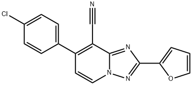 7-(4-CHLOROPHENYL)-2-(2-FURYL)[1,2,4]TRIAZOLO[1,5-A]PYRIDINE-8-CARBONITRILE Struktur