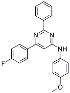 6-(4-FLUOROPHENYL)-N-(4-METHOXYPHENYL)-2-PHENYLPYRIMIDIN-4-AMINE Struktur