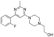 2-(4-[6-(2-FLUOROPHENYL)-2-METHYLPYRIMIDIN-4-YL]PIPERAZIN-1-YL)ETHANOL Struktur