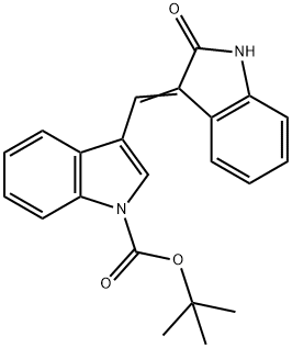 TERT-BUTYL 3-[(2-OXO-1,2-DIHYDRO-3H-INDOL-3-YLIDEN)METHYL]-1H-INDOLE-1-CARBOXYLATE Struktur