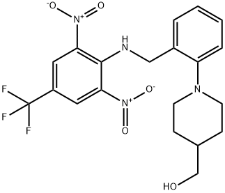 [1-(2-([2,6-DINITRO-4-(TRIFLUOROMETHYL)ANILINO]METHYL)PHENYL)-4-PIPERIDINYL]METHANOL Struktur