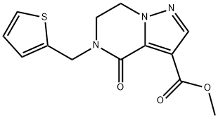 METHYL 4-OXO-5-(2-THIENYLMETHYL)-4,5,6,7-TETRAHYDROPYRAZOLO[1,5-A]PYRAZINE-3-CARBOXYLATE Struktur