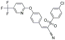 2-((4-CHLOROPHENYL)SULFONYL)-3-(4-(5-(TRIFLUOROMETHYL)(2-PYRIDYLOXY))PHENYL)PROP-2-ENENITRILE Struktur