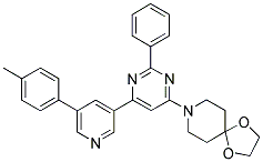 8-[2-PHENYL-6-(5-P-TOLYL-PYRIDIN-3-YL)-PYRIMIDIN-4-YL]-1,4-DIOXA-8-AZA-SPIRO[4.5]DECANE Struktur