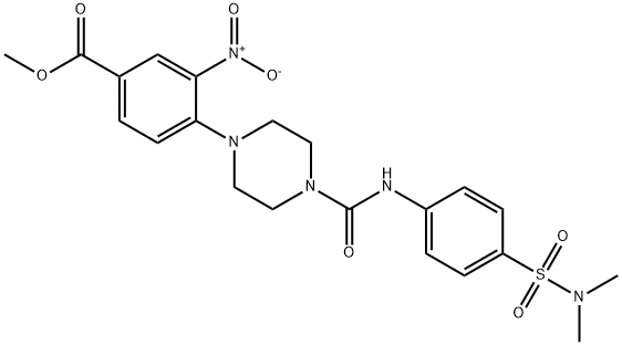 METHYL 4-[4-((4-[(DIMETHYLAMINO)SULFONYL]ANILINO)CARBONYL)PIPERAZINO]-3-NITROBENZENECARBOXYLATE Struktur