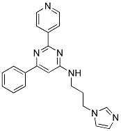 N-[3-(1H-IMIDAZOL-1-YL)PROPYL]-6-PHENYL-2-PYRIDIN-4-YLPYRIMIDIN-4-AMINE Struktur