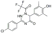 3-(4-CHLOROPHENYL)-6-(4-HYDROXY-3,5-DIMETHYLPHENYL)-1-(TRIFLUOROACETYL)-1,6-DIHYDRO-1,2,4-TRIAZIN-5(2H)-ONE Struktur