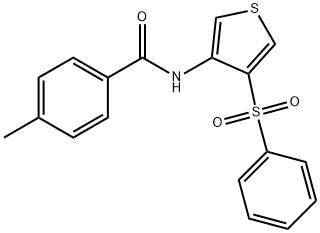 4-METHYL-N-[4-(PHENYLSULFONYL)-3-THIENYL]BENZENECARBOXAMIDE Struktur