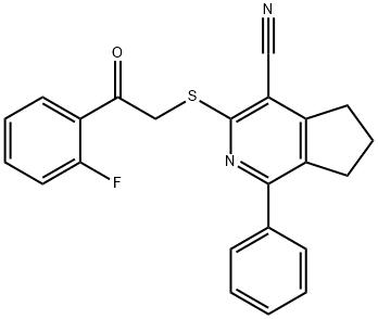 3-([2-(2-FLUOROPHENYL)-2-OXOETHYL]SULFANYL)-1-PHENYL-6,7-DIHYDRO-5H-CYCLOPENTA[C]PYRIDINE-4-CARBONITRILE Struktur