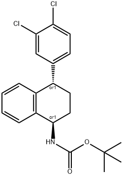 TRANS-4-(3,4-DICHLOROPHENYL)-1,2,3,4-TETRAHYDRO-N-BOC-1-NAPHTHALENAMINE Struktur