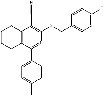 3-[(4-FLUOROBENZYL)SULFANYL]-1-(4-METHYLPHENYL)-5,6,7,8-TETRAHYDRO-4-ISOQUINOLINECARBONITRILE Struktur