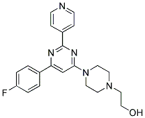 2-(4-[6-(4-FLUOROPHENYL)-2-PYRIDIN-4-YLPYRIMIDIN-4-YL]PIPERAZIN-1-YL)ETHANOL Struktur