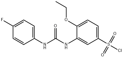 4-ETHOXY-3-[3-(4-FLUORO-PHENYL)-UREIDO]-BENZENE SULFONYL CHLORIDE Struktur