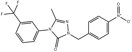 5-METHYL-2-(4-NITROBENZYL)-4-[3-(TRIFLUOROMETHYL)PHENYL]-2,4-DIHYDRO-3H-1,2,4-TRIAZOL-3-ONE Struktur