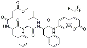 MEOSUC-PHE-LEU-PHE-7-AMINO-4-TRIFLUORO-METHYLCOUMARIN Struktur