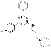 [6-(4-FLUORO-PHENYL)-2-PHENYL-PYRIMIDIN-4-YL]-(3-MORPHOLIN-4-YL-PROPYL)-AMINE Struktur