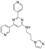 N-[3-(1H-IMIDAZOL-1-YL)PROPYL]-6-PYRIDIN-3-YL-2-PYRIDIN-4-YLPYRIMIDIN-4-AMINE Struktur