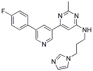 6-[5-(4-FLUOROPHENYL)PYRIDIN-3-YL]-N-[3-(1H-IMIDAZOL-1-YL)PROPYL]-2-METHYLPYRIMIDIN-4-AMINE Struktur