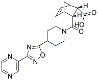 3-[(4-(3-(PYRAZIN-2-YL)-1,2,4-OXADIAZOL-5-YL)PIPERIDIN-1-YL)CARBONYL]BICYCLO[2.2.1]HEPT-5-ENE-2-CARBOXYLIC ACID Struktur