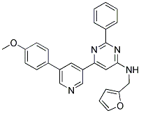 FURAN-2-YLMETHYL-(6-[5-(4-METHOXY-PHENYL)-PYRIDIN-3-YL]-2-PHENYL-PYRIMIDIN-4-YL)-AMINE Struktur