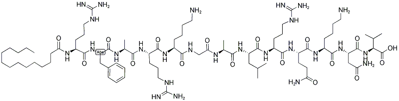 MYRISTOYL-ARG-PHE-ALA-ARG-LYS-GLY-ALA-LEU-ARG-GLN-LYS-ASN-VAL-OH Struktur