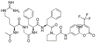 AC-ARG-GLY-PHE-PHE-PRO-7-AMINO-4-TRIFLUOROMETHYL COUMARIN Struktur