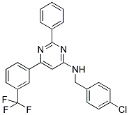 N-(4-CHLOROBENZYL)-2-PHENYL-6-[3-(TRIFLUOROMETHYL)PHENYL]PYRIMIDIN-4-AMINE Struktur