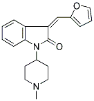 1,3-DIHYDRO-3-[(FURAN-2-YL)METHYLENE]-1-(1-METHYLPIPERIDIN-4-YL)-(2H)-INDOL-2-ONE Struktur