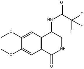 N-(6,7-DIMETHOXY-1-OXO-1,2,3,4-TETRAHYDRO-4-ISOQUINOLINYL)-2,2,2-TRIFLUOROACETAMIDE Struktur