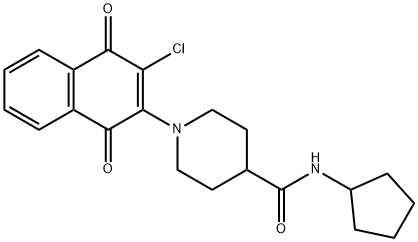 1-(3-CHLORO-1,4-DIOXO-1,4-DIHYDRO-2-NAPHTHALENYL)-N-CYCLOPENTYL-4-PIPERIDINECARBOXAMIDE Struktur