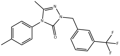 5-METHYL-4-(4-METHYLPHENYL)-2-[3-(TRIFLUOROMETHYL)BENZYL]-2,4-DIHYDRO-3H-1,2,4-TRIAZOL-3-ONE Struktur