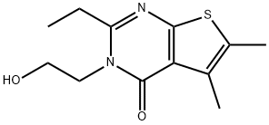 2-ETHYL-3-(2-HYDROXYETHYL)-5,6-DIMETHYLTHIENO[2,3-D]PYRIMIDIN-4(3H)-ONE Struktur