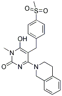 4-(3,4-DIHYDRO-1H-ISOQUINOLIN-2-YL)-6-HYDROXY-5-(4-METHANESULFONYL-BENZYL)-1-METHYL-1H-PYRIMIDIN-2-ONE Struktur