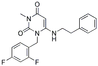 1-(2,4-DIFLUOROBENZYL)-3-METHYL-6-[(2-PHENYLETHYL)AMINO]PYRIMIDINE-2,4(1H,3H)-DIONE Struktur