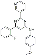 6-(2-FLUOROPHENYL)-N-(4-METHOXYPHENYL)-2-PYRIDIN-3-YLPYRIMIDIN-4-AMINE Struktur